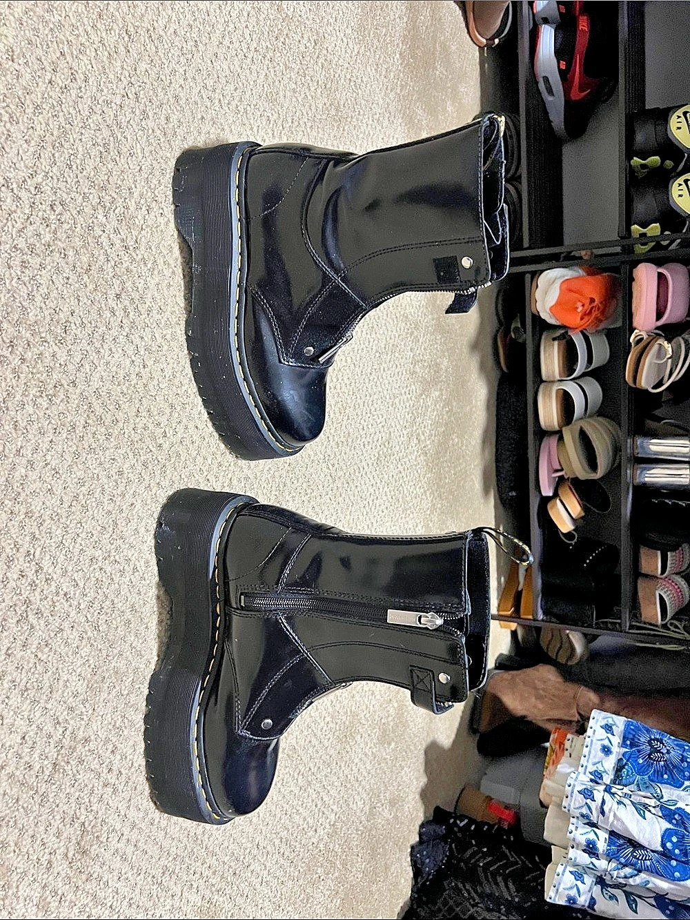 Dr. Martens Jadon Platform Combat Boots in Black size 7 - Picture 2 of 7